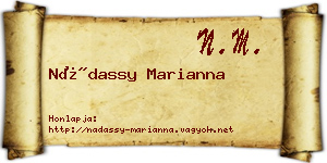 Nádassy Marianna névjegykártya